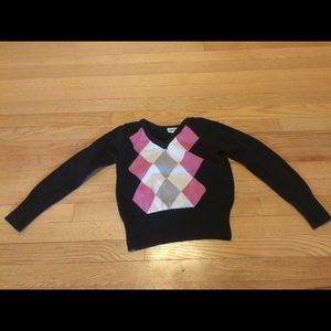Cherokee argyle sweater with pink diamonds